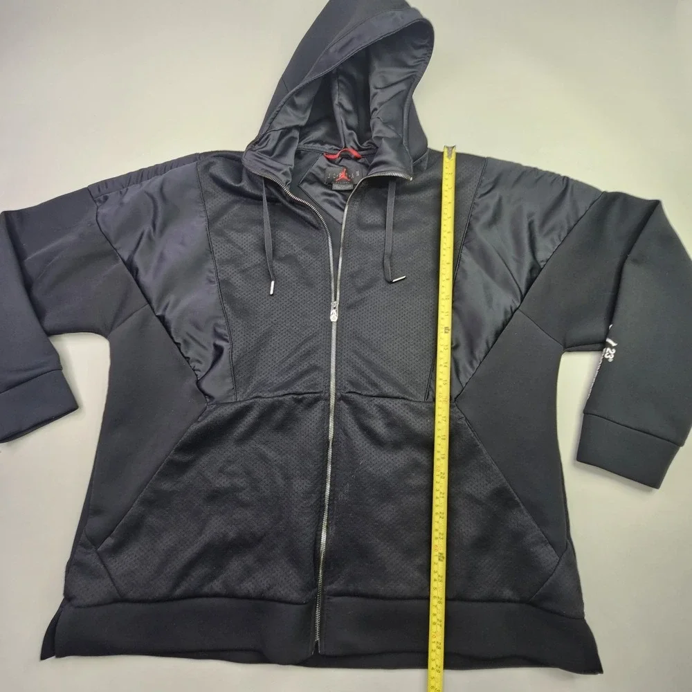 Jordan Jacket Men's XXL Black Full Zip Hoodie Engineered For Flight Mesh Paneled